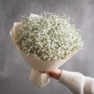 Монобукет из белой гипсофилы 1