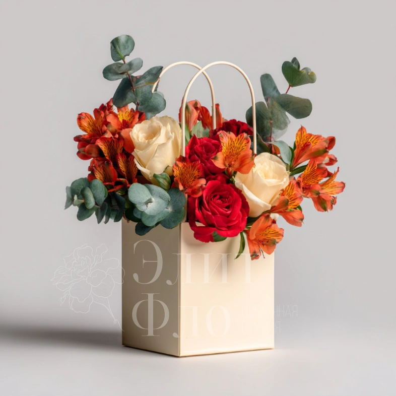 Композиция в сумочке &laquo;Городская флористика&raquo;