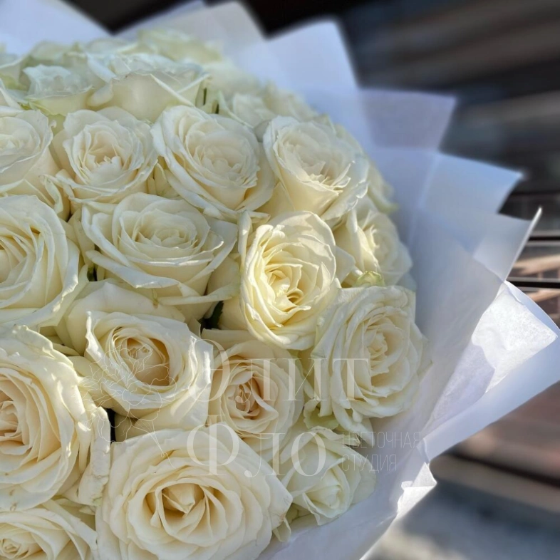 35 белых роз