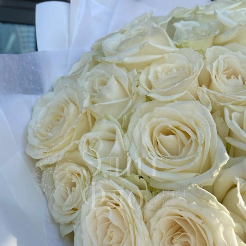 35 белых роз