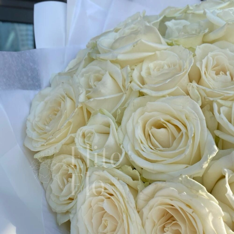 35 белых роз