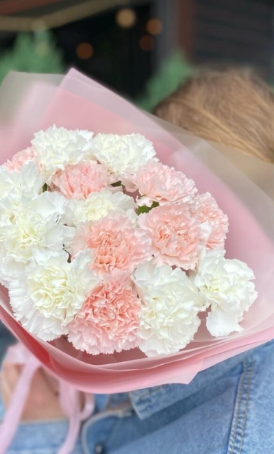 Букет из 15 сортовых диантусов