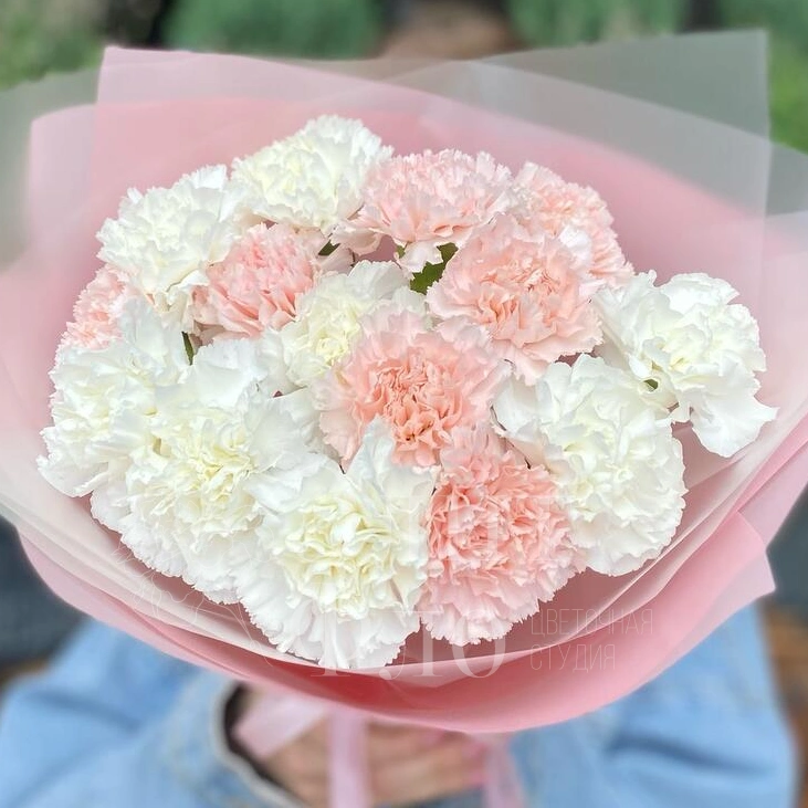 Букет из 15 сортовых диантусов