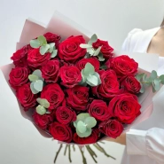 Букет из 23 бордовых роз 3