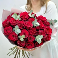 Букет из 23 бордовых роз 0