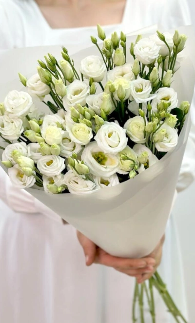 Букет из 9 белых эустом