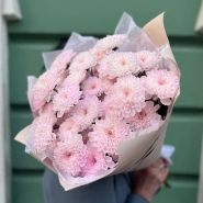 Букет из 5 розовых хризантем 3