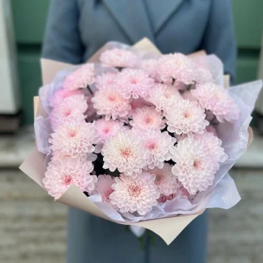 Букет из 5 розовых хризантем