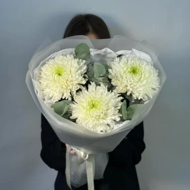 Букет из 3 одиночных хризантем