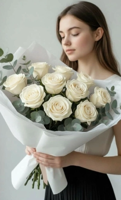 Белые розы Elegance