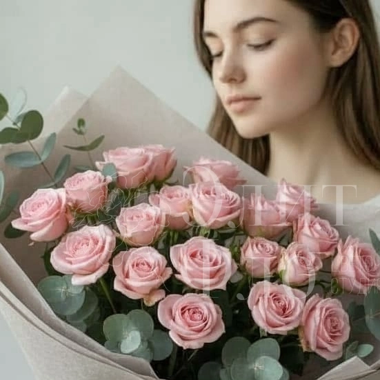 Розовый букет нежности