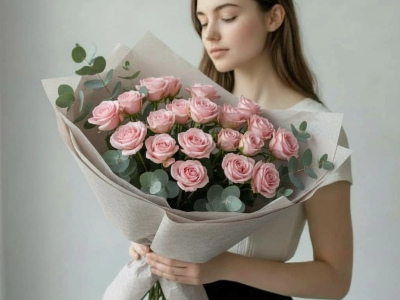 Розовый букет нежности