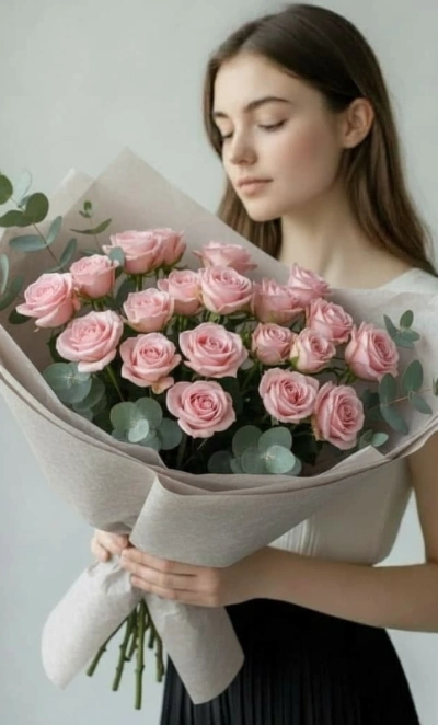Розовый букет нежности