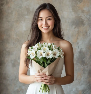 Белые Альстромерии