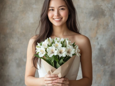 Белые Альстромерии