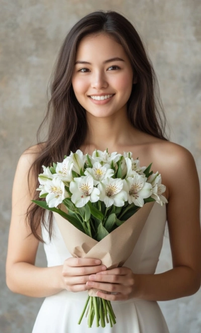 Белые Альстромерии