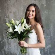 Белые лилии 5штук 0