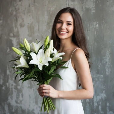 Белые лилии 5штук