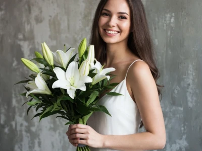 Белые лилии 5штук