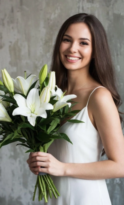 Белые лилии 5штук