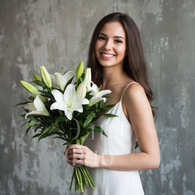 Белые лилии 5штук