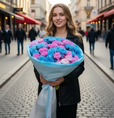 Огромный букет хризантем