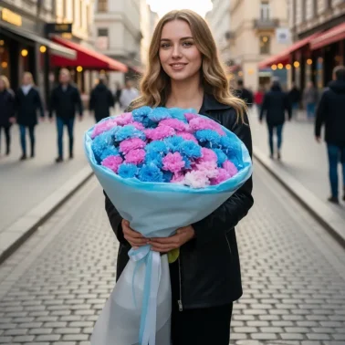 Огромный букет хризантем