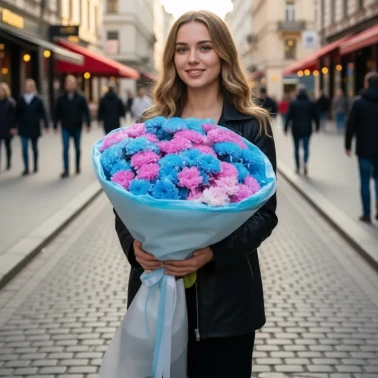 Огромный букет хризантем