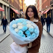 Букет из 5 кустовых хоизантем 2