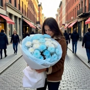 Букет из 5 кустовых хоизантем 0