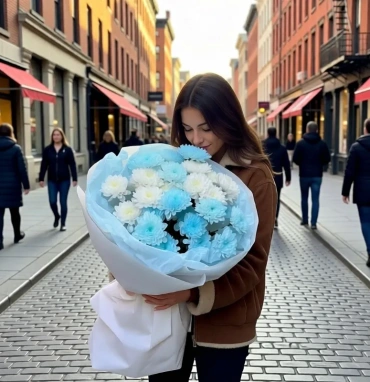 Букет из 5 кустовых хоизантем