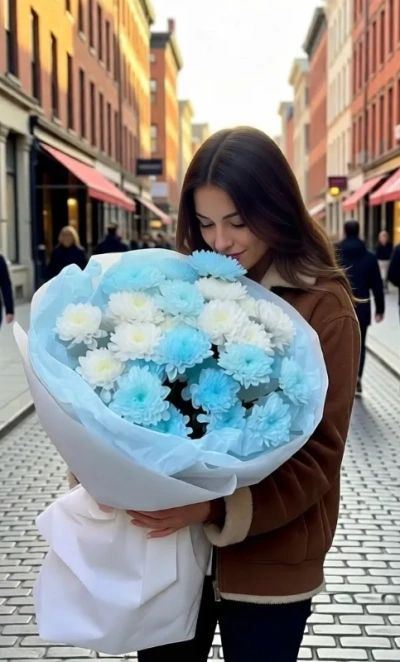 Букет из 5 кустовых хоизантем