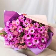 Сочный букет из хризантемы и альстромерии 3