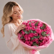 Букет из 51 кустовой пионовидной розы 0