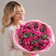 Букет из 51 кустовой пионовидной розы 1