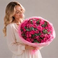 Букет из 51 кустовой пионовидной розы 3