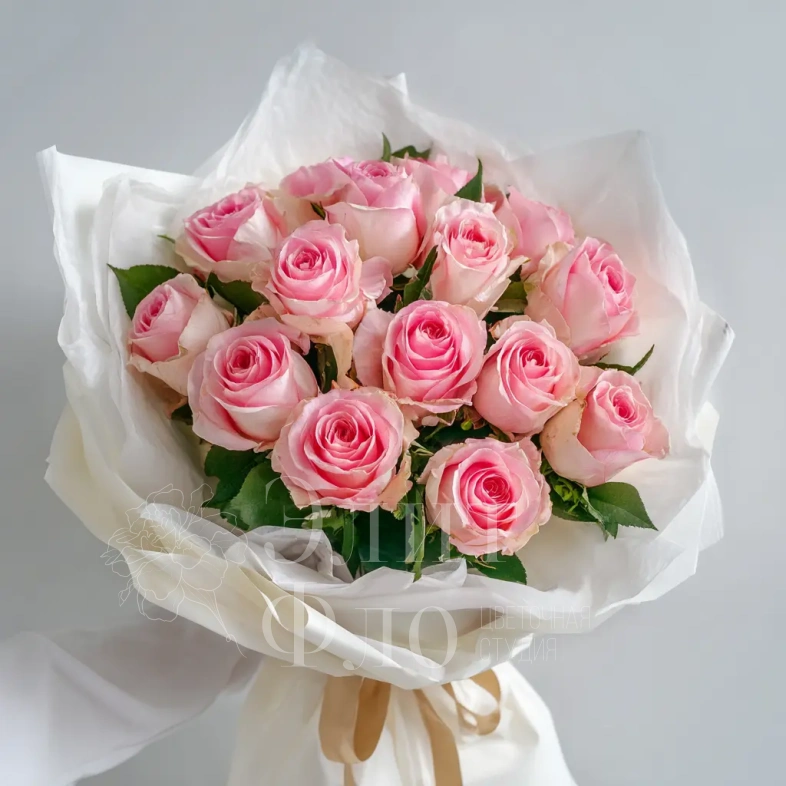 15 розовых эквадорских роз