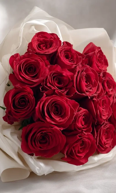 15 красных роз 60 см